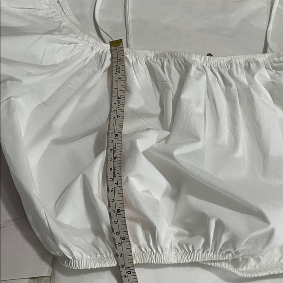 ZARA OFF THE SHOULDER TOP WITH BALLOON SLEEVES IN WHITE SZ M - Picture 10 of 12